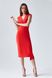 Coral dress - case Dominique from BYURSE, Orange, Crepe, Midi, Spring Summer, Office dress, Cloth, plain, Dress, 1 kg, Yes, Ukraine, 95% viscose, 5% elastane, Sleeveless, plain, tight-fitting, With a zipper, V-neck, Classical, Dresses - case, With a slit