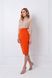 Classic, pencil skirt with a high fit from BYURSE, 46, Orange, Crepe, Оff-season