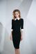 Black dress - sheath Ditt with collar and cuffs BYURSE, The black, Crepe, Midi, Аutumn winter, Office dress, Cloth, Combined, Dress, 1 kg, Yes, Ukraine, 95% wool, 5% elastan, Sleeve 3/4, Two-tone models, tight-fitting, With a zipper, Round neckline, Business, Dresses - case, With a collar, Raglan sleeve