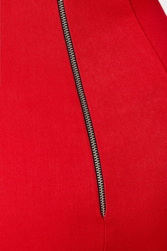 Classic, red dress - case Rachel by BYURSE, 46, Red, Costume fabric, Midi, Аutumn winter, Office dress, Cloth, plain, Dress, 1 kg, Yes, Ukraine, 95% wool, 5% elastan, Sleeve 3/4, plain, tight-fitting, With a zipper, Asymmetrical cut, Business, Dresses - case, With a zipper