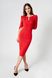 Red dress - case Greta from BYURSE, 42, Red, Crepe, Midi, Аutumn winter, Office dress, Cloth, plain, Dress, 1 kg, Yes, Ukraine, 95% wool, 5% elastan, Sleeve 3/4, plain, tight-fitting, With a zipper, V-neck, Classical, Dresses - case, with stand