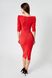 Red dress - case Greta from BYURSE, 48, Red, Crepe, Midi, Аutumn winter, Office dress, Cloth, plain, Dress, 1 kg, Yes, Ukraine, 95% wool, 5% elastan, Sleeve 3/4, plain, tight-fitting, With a zipper, V-neck, Classical, Dresses - case, with stand