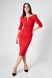 Red dress - case Greta from BYURSE, 46, Red, Crepe, Midi, Аutumn winter, Office dress, Cloth, plain, Dress, 1 kg, Yes, Ukraine, 95% wool, 5% elastan, Sleeve 3/4, plain, tight-fitting, With a zipper, V-neck, Classical, Dresses - case, with stand
