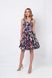 Summer sundress made of cotton Alice from BYURSE, The black, Cotton, Міni, Spring Summer, Sundress, Cloth, Floral, Dress, 1 kg, Yes, Ukraine, 95% cotton, 5% elastan, Sleeveless, Printed, flared, With a zipper, square neckline, Casual, Dress with full skirt