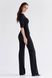 Women's classic black wool jumpsuit from BYURSE, 44, The black, Crepe, Maxi, Аutumn winter, Overalls, Cloth, plain, Overalls, 1 kg, Yes, Ukraine, 95% wool, 5% elastan, Sleeve 3/4, plain, high waist, With a zipper, Round neckline, Business, jumpsuit pants
