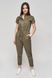 Khaki summer jumpsuit made of cotton Smart casual from BYURSE, 42, Khaki, Cotton, Maxi, Spring Summer, Overalls, Cloth, plain, Overalls, 1 kg, Yes, Ukraine, 95% cotton, 5% elastan, Short sleeve, plain, oversize, Buttoned, Casual, jumpsuit pants, With pockets