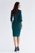 Classic, emerald dress - case Heather from BYURSE, Emerald, Crepe, Midi, Аutumn winter, Office dress, Cloth, plain, Dress, 1 kg, Yes, Ukraine, 95% wool, 5% elastan, Sleeve 3/4, plain, tight-fitting, With a zipper, V-neck, Business, Dresses - case, With a slit