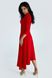 Chia red dress, Red, Crepe, Midi, Оff-season, Dresses, Cloth, plain, Dress, 1 kg, Yes, Ukraine, 95% viscose, 5% elastane, Sleeve 3/4, plain, asymmetrical, With a zipper, Round neckline, Classical, Dresses - trapeze