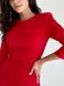 Chia red dress, Red, Crepe, Midi, Оff-season, Dresses, Cloth, plain, Dress, 1 kg, Yes, Ukraine, 95% viscose, 5% elastane, Sleeve 3/4, plain, asymmetrical, With a zipper, Round neckline, Classical, Dresses - trapeze