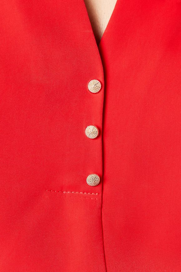 Red silk blouse by BYURSE, 44, Red, Silk, Оff-season, Blouses, Cloth, plain, Blouses/tops, 1 kg, Yes, Ukraine, 95% silk, 5% elastane, Long sleeve, Buttons, oversize, Buttoned, V-neck, Business, cuffed