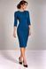 Business, woolen dress - case Emma from BYURSE, 44, Sea wave, Crepe, Midi, Аutumn winter, Office dress, Cloth, plain, Dress, 1 kg, Yes, Ukraine, 95% wool, 5% elastan, Sleeve 3/4, plain, tight-fitting, With a zipper, Round neckline, Business, Dresses - case, With a zipper
