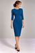Business, woolen dress - case Emma from BYURSE, 44, Sea wave, Crepe, Midi, Аutumn winter, Office dress, Cloth, plain, Dress, 1 kg, Yes, Ukraine, 95% wool, 5% elastan, Sleeve 3/4, plain, tight-fitting, With a zipper, Round neckline, Business, Dresses - case, With a zipper
