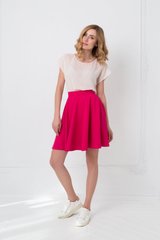 Skirt, 42, Pink, Crepe, Міni, Оff-season, Skirts, Cloth, plain, Skirt, 1 kg, Yes, Ukraine, 95% viscose, 5% elastane