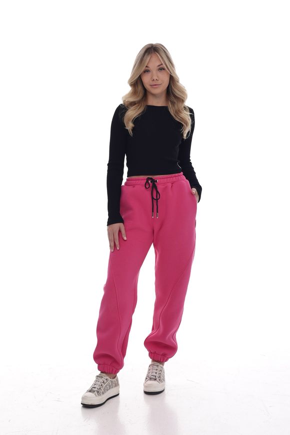 Joggers in fuchsia color, S, Fuchsia, fouter, Аutumn winter, Trousers, Cloth, Ukraine, 95% cotton, 5% elastan, Casual