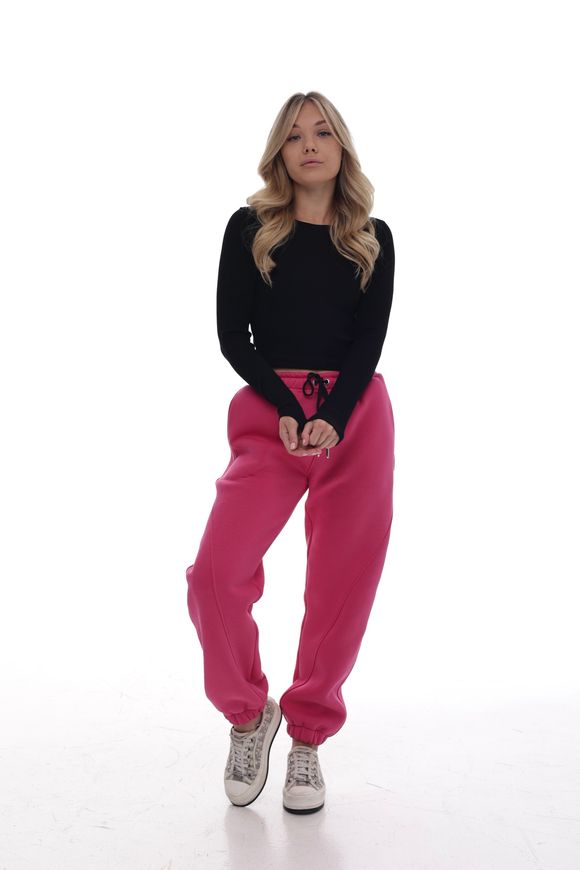 Joggers in fuchsia color, S, Fuchsia, fouter, Аutumn winter, Trousers, Cloth, Ukraine, 95% cotton, 5% elastan, Casual