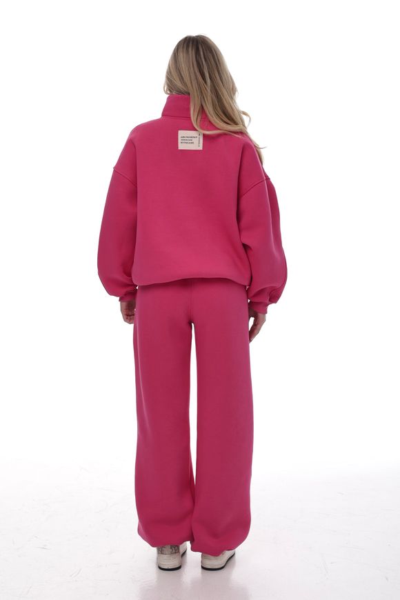 Oversized polo by BYURSE in Fuchsia color, S, Fuchsia, fouter, Аutumn winter, Cloth, Ukraine, 95% cotton, 5% elastan, Long sleeve, oversize, Casual