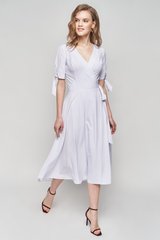 Summer wrap dress Zara with polka dots from BYURSE, White black, Dress fabric, Midi, Spring Summer, Casual, Cloth, Polka dots, Dress, 1 kg, Yes, Ukraine, 95% viscose, 5% elastane, Short sleeve, With strings, flared, With smell, V-neck, Casual, Dress with full skirt