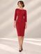 Red suede dress - case Stella BYURSE, Red, Textile suede, Midi, Аutumn winter, Cocktail Dresses, Cloth, plain, Dress, 1 kg, Yes, Ukraine, Текстильный замш, Sleeve 3/4, plain, tight-fitting, With a zipper, Boat neckline, Classical, Dresses - case, With a zipper, Raglan sleeve