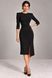Business, black dress - a case with a sleeve Dominique from BYURSE, The black, Costume fabric, Midi, Аutumn winter, Office dress, Cloth, plain, Dress, 1 kg, Yes, Ukraine, 95% wool, 5% elastan, Sleeve 3/4, plain, tight-fitting, With a zipper, Round neckline, Business, Dresses - case, With a slit