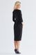 Business, black dress - a case with a sleeve Dominique from BYURSE, The black, Costume fabric, Midi, Аutumn winter, Office dress, Cloth, plain, Dress, 1 kg, Yes, Ukraine, 95% wool, 5% elastan, Sleeve 3/4, plain, tight-fitting, With a zipper, Round neckline, Business, Dresses - case, With a slit