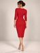 Classic dress - sheath Jill from BYURSE, 46, Red, Crepe, Midi, Оff-season, Office dress, Cloth, plain, Dress, 1 kg, Yes, Ukraine, 95% viscose, 5% elastane, Sleeve 3/4, plain, tight-fitting, With a zipper, square neckline, Business, Dresses - case