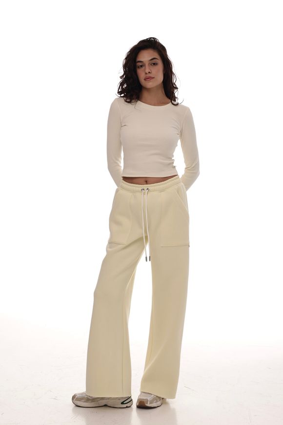 Palazzo pants by BYURSE in champagne color, S, champagne, fouter, Аutumn winter, Trousers, Cloth, plain, Ukraine, 95% cotton, 5% elastan