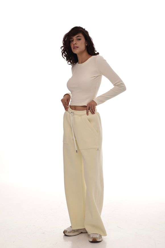 Palazzo pants by BYURSE in champagne color, S, champagne, fouter, Аutumn winter, Trousers, Cloth, plain, Ukraine, 95% cotton, 5% elastan