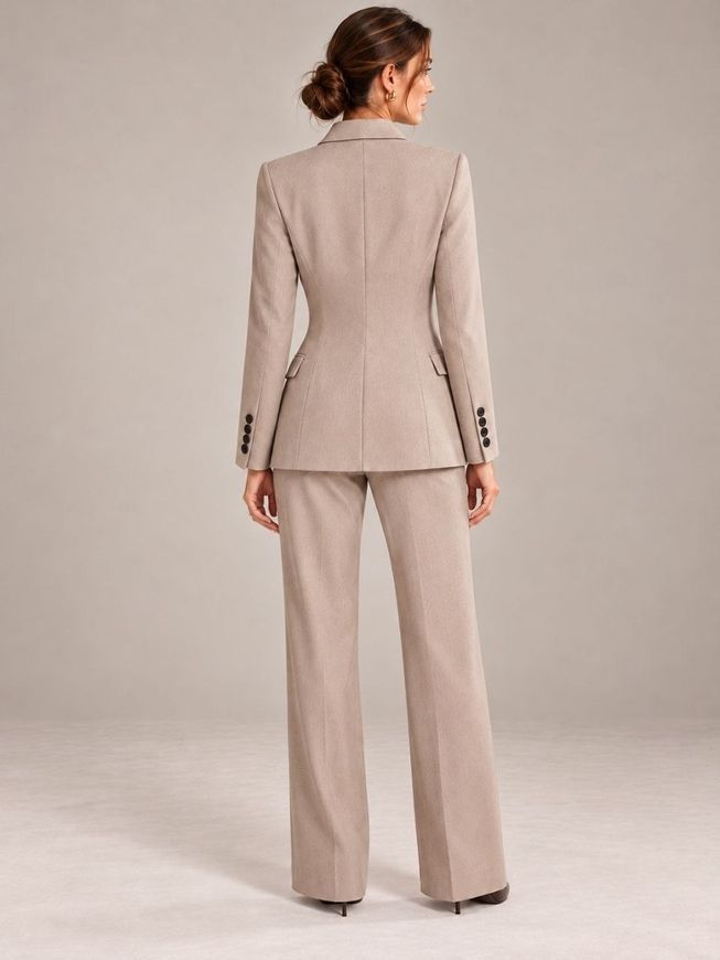 Business, beige suit from BYURSE, Beige, Costume fabric, Maxi, Оff-season, Suit classic, Cloth, plain, Suit with trousers, 1 kg, Yes, Ukraine, 95% wool, 5% elastan, Long sleeve, plain, Fitted, Buttoned, Business, Direct, Fitted