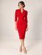 Classic, red dress - case Rachel by BYURSE, Red, Costume fabric, Midi, Аutumn winter, Office dress, Cloth, plain, Dress, 1 kg, Yes, Ukraine, 95% wool, 5% elastan, Sleeve 3/4, plain, tight-fitting, With a zipper, Asymmetrical cut, Business, Dresses - case, With a zipper