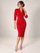 Classic, red dress - case Rachel by BYURSE, Red, Costume fabric, Midi, Аutumn winter, Office dress, Cloth, plain, Dress, 1 kg, Yes, Ukraine, 95% wool, 5% elastan, Sleeve 3/4, plain, tight-fitting, With a zipper, Asymmetrical cut, Business, Dresses - case, With a zipper