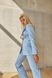 Women's classic blue wool suit from BYURSE, 44, Blue, Crepe, Maxi, Аutumn winter, Suit classic, Cloth, plain, Suit with trousers, 1 kg, Yes, Ukraine, 95% wool, 5% elastan, Long sleeve, Buttoned, Business, Direct, Direct