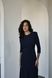 Dress Dominique dark blue, Blue, Dress fabric, Midi, Оff-season, Dresses, Cloth, plain, Dress, 1 kg, Yes, Ukraine, Sleeve 3/4, plain, Fitted, With a zipper, Round neckline, Business, Dresses - case