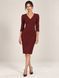 Business dress - sheath in Marsala color Ornella from BYURSE, Marsala, Costume fabric, Midi, Аutumn winter, Office dress, Cloth, plain, Dress, 1 kg, Yes, Ukraine, 95% wool, 5% elastan, Sleeve 3/4, plain, tight-fitting, With a zipper, V-neck, Classical, Dresses - case, Raglan sleeve