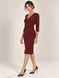 Business dress - sheath in Marsala color Ornella from BYURSE, Marsala, Costume fabric, Midi, Аutumn winter, Office dress, Cloth, plain, Dress, 1 kg, Yes, Ukraine, 95% wool, 5% elastan, Sleeve 3/4, plain, tight-fitting, With a zipper, V-neck, Classical, Dresses - case, Raglan sleeve