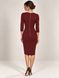Business dress - sheath in Marsala color Ornella from BYURSE, Marsala, Costume fabric, Midi, Аutumn winter, Office dress, Cloth, plain, Dress, 1 kg, Yes, Ukraine, 95% wool, 5% elastan, Sleeve 3/4, plain, tight-fitting, With a zipper, V-neck, Classical, Dresses - case, Raglan sleeve