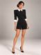 Women's black jumpsuit with shorts from BYURSE, The black, Costume fabric, Міni, Аutumn winter, Overalls, Cloth, Combined, Overalls, 1 kg, Yes, Ukraine, 95% wool, 5% elastan, Sleeve 3/4, plain, high waist, With a zipper, Round neckline, Business, jumpsuit shorts, With a collar