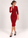 Dress - case Vanessa, 42, Carmine, Costume fabric, Midi, Аutumn winter, Dresses, Cloth, plain, Dress, 1 kg, Yes, Ukraine, 95% wool, 5% elastan, Sleeve 3/4, Fitted, With a zipper, V-neck, Business, Dresses - case