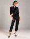 Silk, black long sleeve jumpsuit Smart casual by BYURSE, 42, The black, Dress fabric, Maxi, Оff-season, Overalls, Cloth, plain, Overalls, 1 kg, Yes, Ukraine, 95% silk, 5% elastane, Long sleeve, plain, oversize, Buttoned, Casual, jumpsuit pants, With pockets