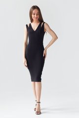 Dress Kaylie, The black, Diagonal, Midi, Оff-season, Dresses, Cloth, plain, Dress, 1 kg, Yes, Ukraine, 95% wool, 5% elastan