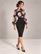 Classic midi dress Stephanie from BYURSE, The black, Crepe, Midi, Оff-season, Office dress, Cloth, Combined, Dress, 1 kg, Yes, Ukraine, 95% viscose, 5% elastane, Long sleeve, Printed, tight-fitting, With a zipper, Round neckline, Classical, Dresses - case, With a collar
