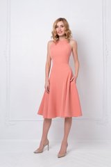 Cocktail, powder dress Star from BYURSE, Powdery, Crepe, Midi, Spring Summer, Cocktail Dresses, Cloth, plain, Dress, 1 kg, Yes, Ukraine, 95% viscose, 5% elastane, Sleeveless, plain, flared, With a zipper, Round neckline, cocktail, Dress with full skirt