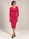Dress - case Chloe , Fuchsia, Costume fabric, Midi, Аutumn winter, Dresses, Cloth, plain, Dress, 1 kg, Yes, Ukraine, 95% wool, 5% elastan, Sleeve 3/4, Fitted, With a zipper, Asymmetrical cut, Classical, Dresses - case