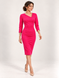 Dress - case Chloe , Fuchsia, Costume fabric, Midi, Аutumn winter, Dresses, Cloth, plain, Dress, 1 kg, Yes, Ukraine, 95% wool, 5% elastan, Sleeve 3/4, Fitted, With a zipper, Asymmetrical cut, Classical, Dresses - case