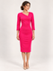Dress - case Chloe , Fuchsia, Costume fabric, Midi, Аutumn winter, Dresses, Cloth, plain, Dress, 1 kg, Yes, Ukraine, 95% wool, 5% elastan, Sleeve 3/4, Fitted, With a zipper, Asymmetrical cut, Classical, Dresses - case