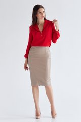 Silk blouse, Red, Silk, Оff-season, Blouses, Cloth, plain, Blouses/tops, 1 kg, Yes, Ukraine, 95% silk, 5% elastane