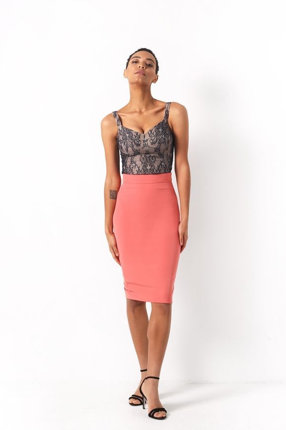 Classic, powder skirt - pencil from BYURSE, Powdery, Crepe, Оff-season, Pencil skirt, Cloth, plain, Skirt, 1 kg, Yes, Ukraine, 95% viscose, 5% elastane, plain, high waist, With a zipper, Business, Pencil skirt, high waist