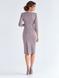 Business, suede dress - caseShannon from BYURSE, gray, Textile suede, Midi, Аutumn winter, Office dress, Cloth, plain, Dress, 1 kg, Yes, Ukraine, Текстильный замш, Sleeve 3/4, plain, tight-fitting, With a zipper, V-neck, Business, Dresses - case, With a zipper