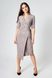 Suede dress Ember  by BYURSE, gray, Textile suede, Midi, Аutumn winter, Casual, Cloth, plain, Dress, 1 kg, Yes, Ukraine, Текстильный замш, Sleeve 3/4, With belt, asymmetrical, With smell, V-neck, Business, Wrap dresses, With a collar