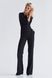 Women's classic black wool jumpsuit from BYURSE, The black, Costume fabric, Maxi, Аutumn winter, Overalls, Cloth, plain, Overalls, 1 kg, Yes, Ukraine, 95% wool, 5% elastan, Sleeve 3/4, plain, high waist, With a zipper, V-neck, Business, jumpsuit pants