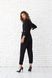 BYURSE Women's Black Long Sleeve Jumpsuit Smart Casual, The black, Diagonal, Maxi, Аutumn winter, Overalls, Cloth, plain, Overalls, 1 kg, Yes, Ukraine, 95% wool, 5% elastan, Long sleeve, With belt, oversize, With a zipper, Casual, jumpsuit pants, With pockets